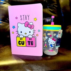 NWT HELLO KITTY BUNDLE— Leak- Proof Cup and Notebook